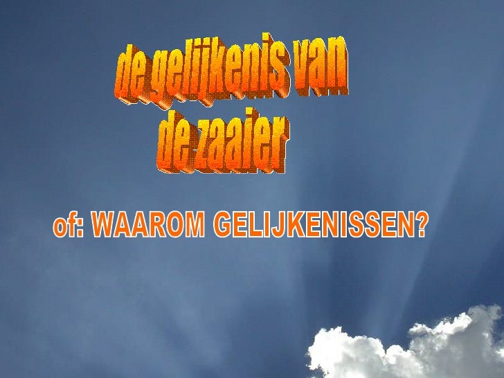 de gelijkenis van de zaaier